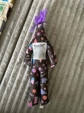 Dammit Doll Classic Stress Relief Gag Gift Space Geometric Pattern with Purple H
